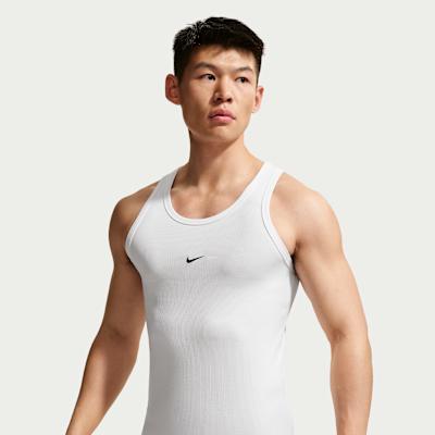 Nike Dri Fit Quick Dry Tank Tops Men s 100 White/Black Crew Neck Moder XL