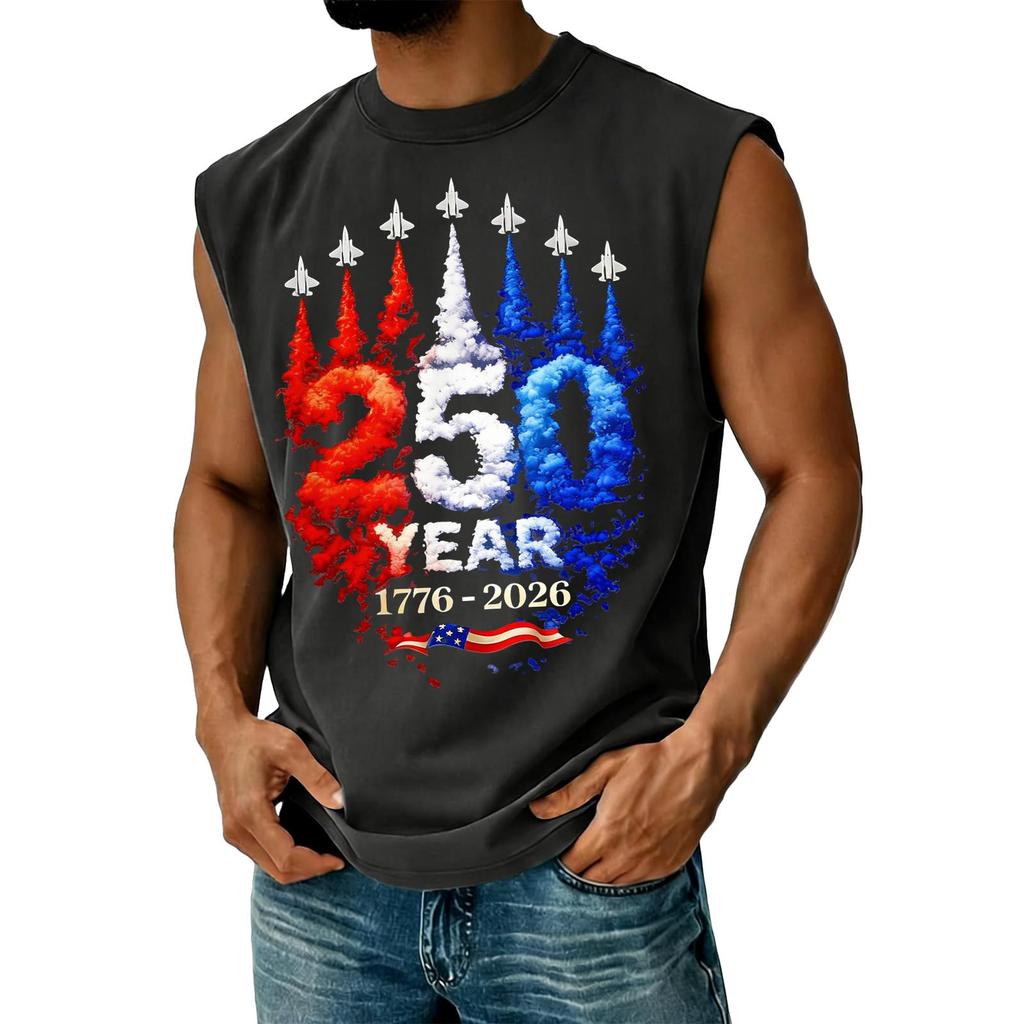 Men's Casual Independence Day Printed Tank Top