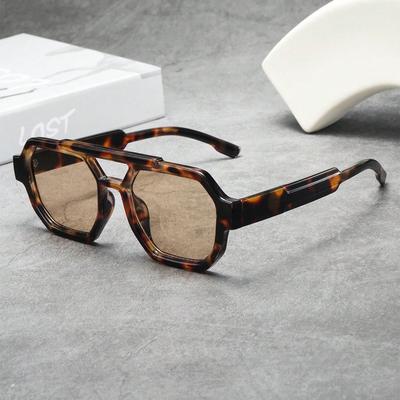 Nuevas Gafas de Sol Retro de Doble Puente para Mujer Poligonales Cuadradas Moda Azul Púrpura Hombres Sombras UV400 Gafas de Sol