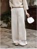 Lu & Andi Women's Spring Han Hemp Wide-Leg Pants - New Chinese Style Slimming Drape Straight Leg Casuals