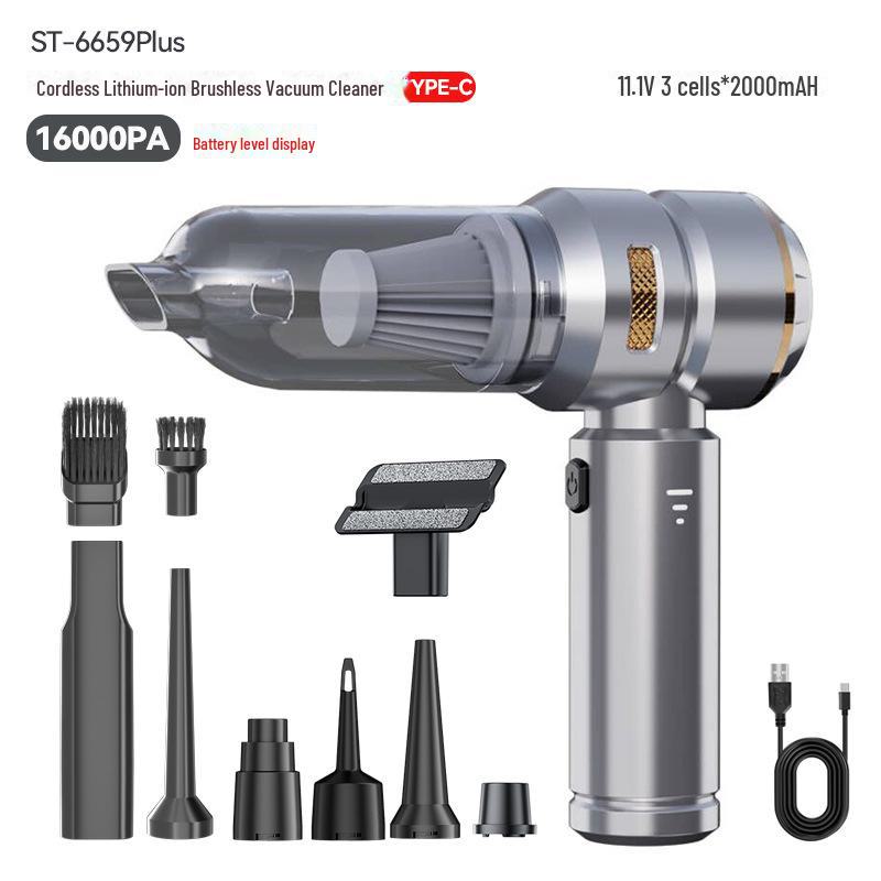 Handstaubsauger mit bürstenlosem Hochleistungsmotor, kabellos, mit Staubblas- und Aufblasfunktion