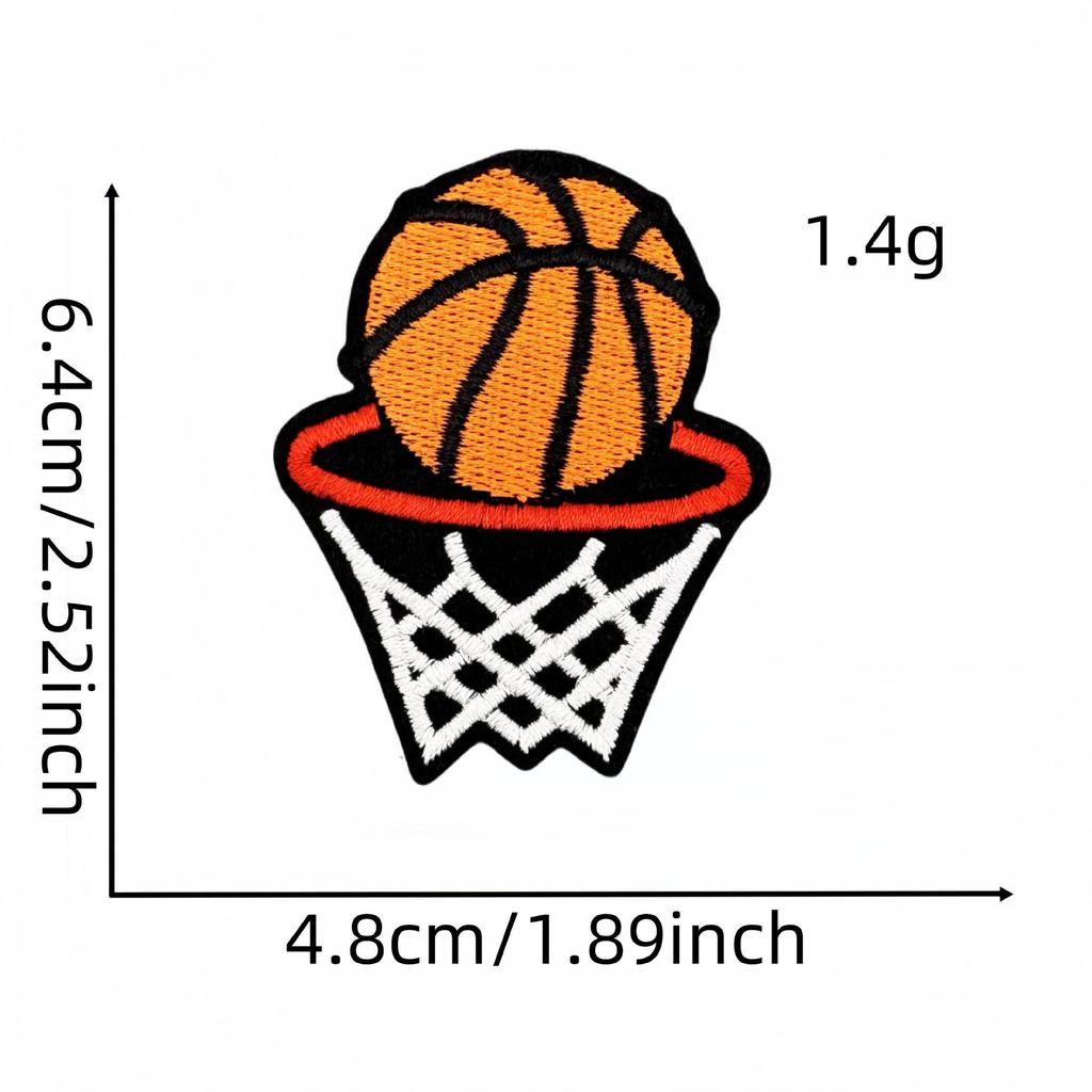 Sports Cartoon Basketball Embroidered Patch - Clothing Accessory Label