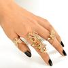 Fashion Rhinestone Hollowed Butterfly Link Finger Ring Adjustable Women Jewelry