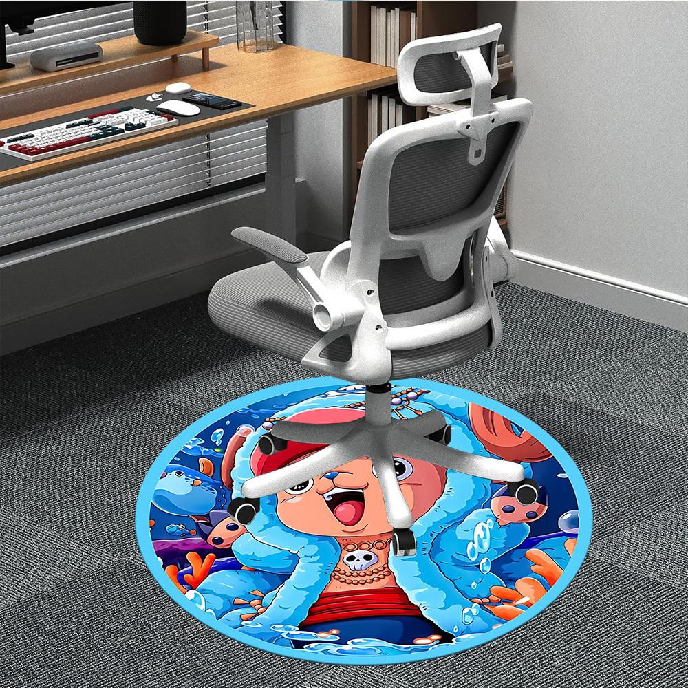 1pc Tony Tony Chopper One Piece Office Round Area Rug, Indoor Mat Suitable For Office, Under Office Chairs Bedroom Living Room Home Decor  A0908190