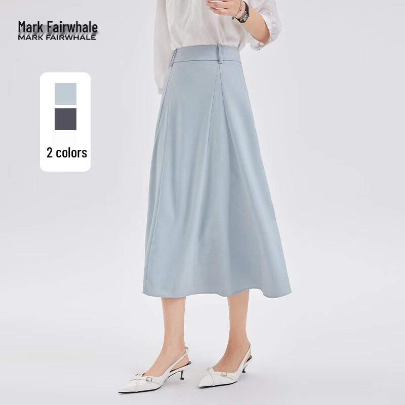 MARK FAIRWHALE Women s High-Waist A-Line Professional Midi Skirt S