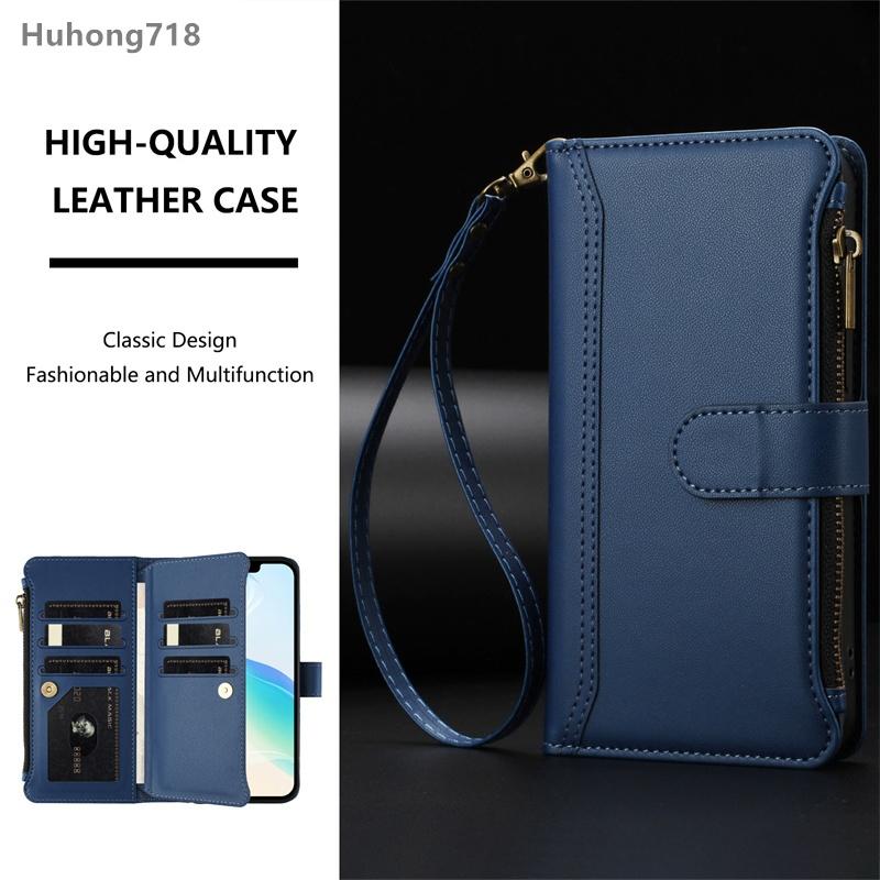 Zipper Leather Case For Iphone SE 2 3 4 2020 2022 2024 X XS XR 6 6S 7 8 Plus 11 12 Mini Pro Max Wallet Cover Casing