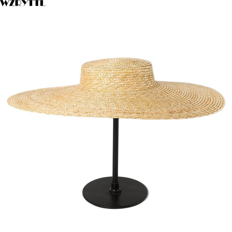 Garden Supplies My Women's Summer Big Hat 15Cm Wide Brim Sun Hat For French Style Floppy Straw Hat Kentucky Derby Craft Millinery Hat Base