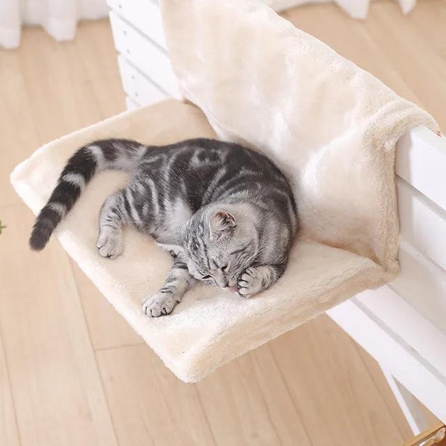 Hanging Cat Bed Removable Kitten Nest with Strong Durable Metal Frame Cat Hammock Pet Beds for Radiator Bench Cat Accessories