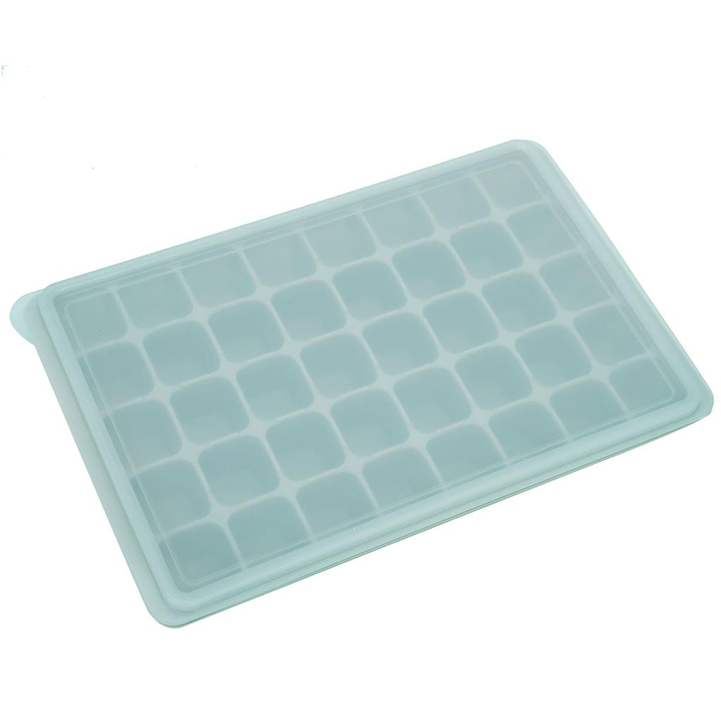 Ice Cubes Tray Molds Reusable 40 Cavity Silicone Ice Cubes Molds with Covers for Home KitchenVerdigris Color