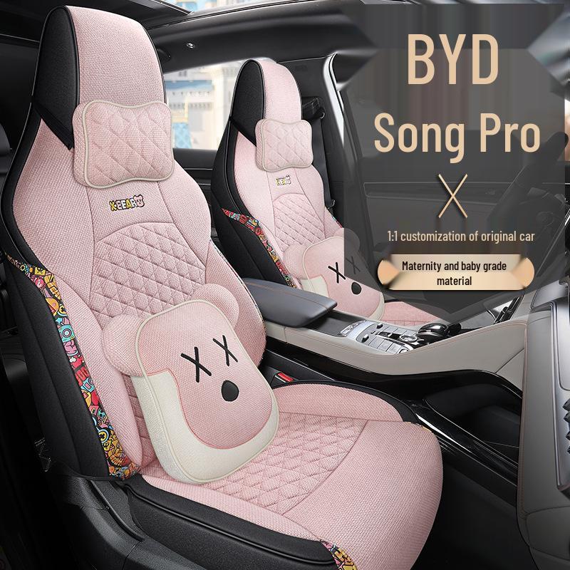 BYD Song Pro Linen Cartoon Seat Cover - All-Season Universal Cushion