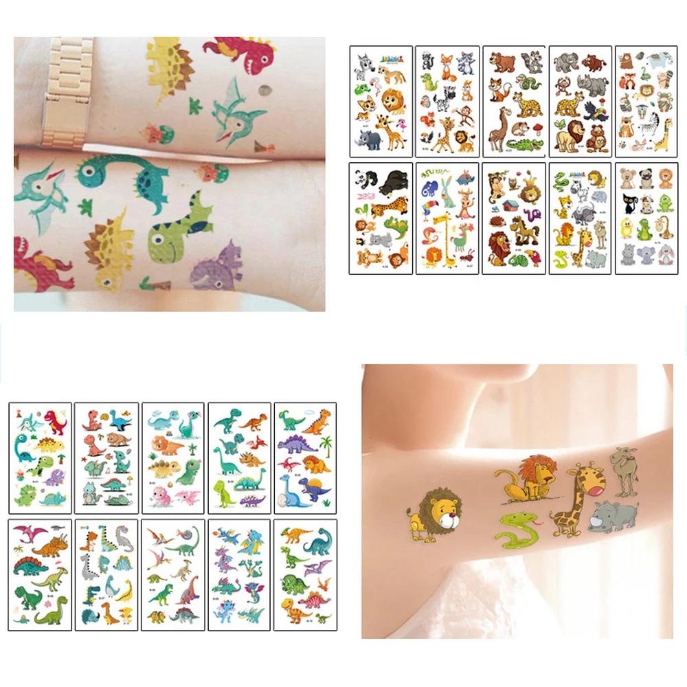 

10sheet Children Cute Cartoon Unicorn Mermaid Animal Temporary Tattoo Stickers Baby Shower Kids Body Makeup Sticker Tattoos Gift