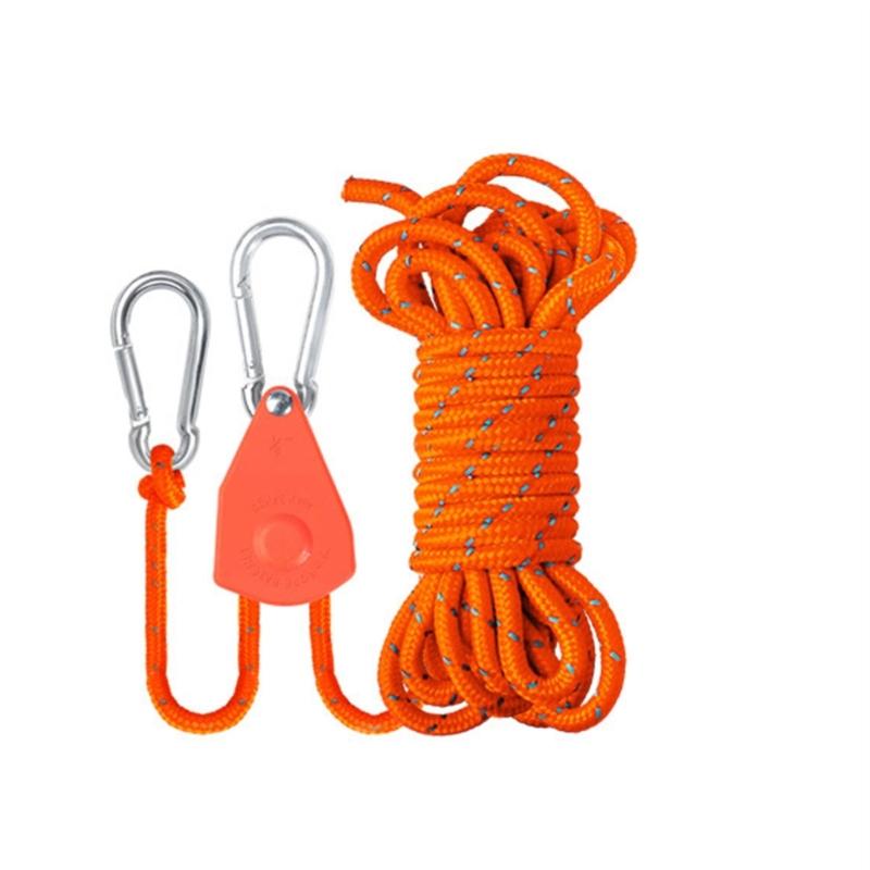 Tent Tie Downs Rope Hangers Camping Pulley Rope Adjustable Reflective Tie Downs Rope Hangers Tent Guide Rope for Outdoor