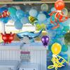 153PCS Ocean Themed Birthday Party Balloon Set Shark Bubble Fish Clownfish Crab Octopus Themed Party, Celebration Decoration