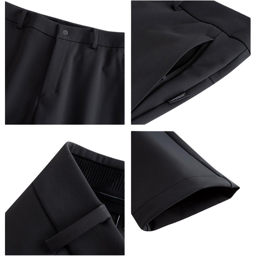 Anta Training Series Fleece Slim Fit Water-Resistant Sports Trousers Men Bottoms Black 152517506N-5