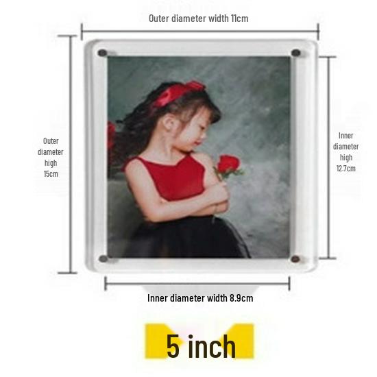 Nowość Akrylowa Magnetyczna Ramka na Zdjęcia dla Zdjęć Polaroid Trzycalowych i Ekspozycji Kart
