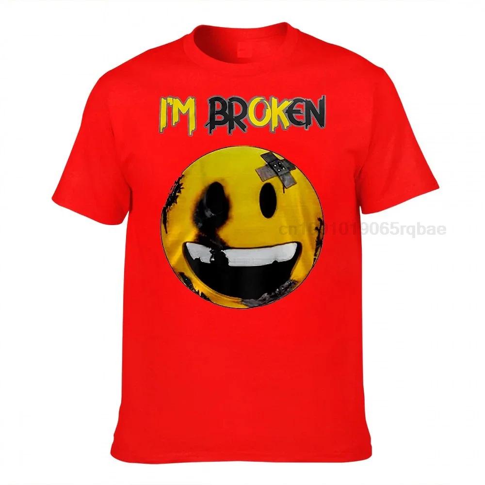 Confused Smile Im Broken Invisible Illness Im Ok Broken Black Size S3xl 100 Cotton Unisex T Shirt Unisexs Tee