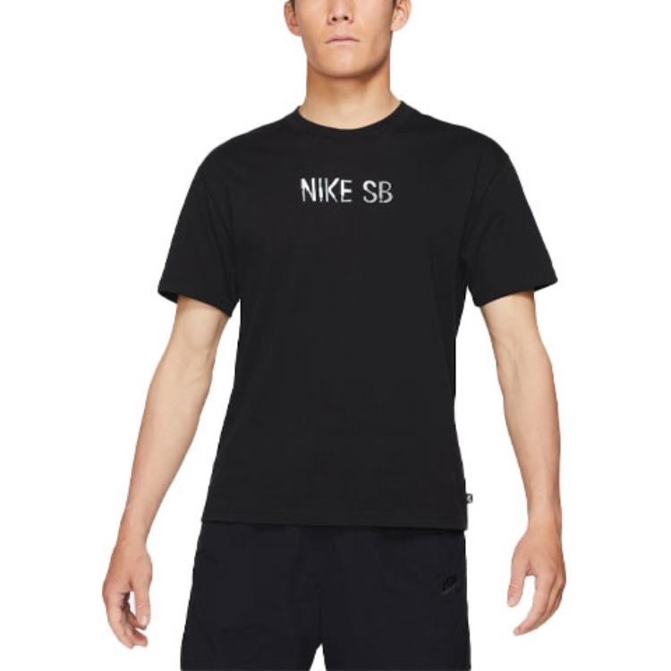 Nike Sb Buchstabenmuster Lässiges Lockeres Skateboard Kurzarm-T-Shirt Herren T-Shirts DJ1215-010