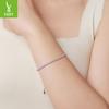 S925 Sterling Silver And Cotton Rope Woven Bracelet Gentle Ladies Stackable Bracelet Jewelry