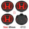 4Pcs ABS 58mm 69mm Car Wheel Center Hub Center Cap Rim Hub Dustproof Cover Emblemem For Honda Accord CRV XRV Civic Odyssey Acces aju256