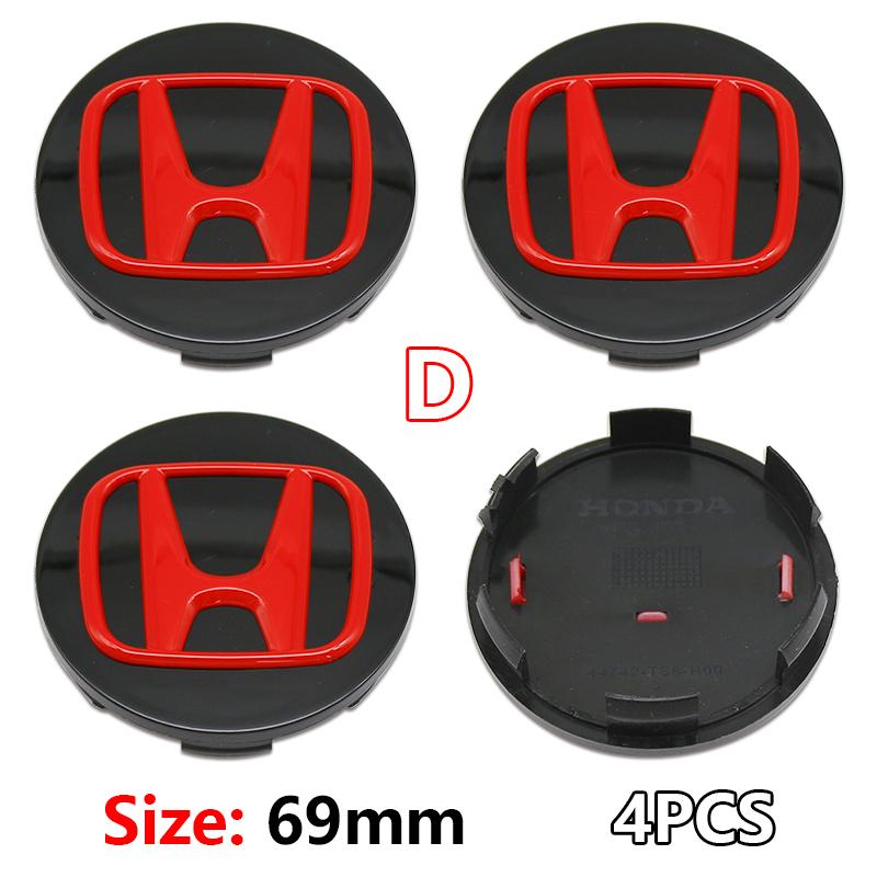 4Pcs ABS 58mm 69mm Car Wheel Center Hub Center Cap Rim Hub Dustproof Cover Emblemem For Honda Accord CRV XRV Civic Odyssey Acces aju256