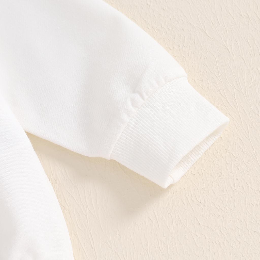 Conjunto de calças para meninas, moletom com estampa de letras de manga comprida e calças flare