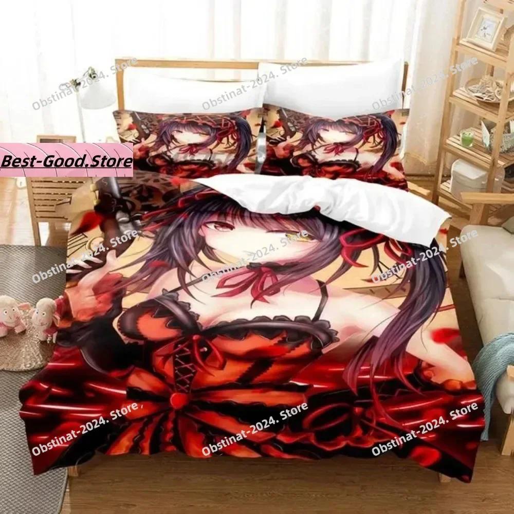 Top Anime Date A Live Kurumi Tokisaki Beding Set Print With Pilowcase Bed Soft Duvet Cover Soft Single Double Quen Super King-Sized Dimensionsd