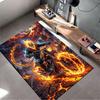 Flaming Skull Rider Carpet suitable as a non-slip mat for the living room or bedroom sofa