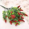 10 Stück Künstliche Rote Paprikapflanze Plastik Paprikafrucht Chili Strauß Bouquet Künstliche Pflanze Party Büro Dekor - DD