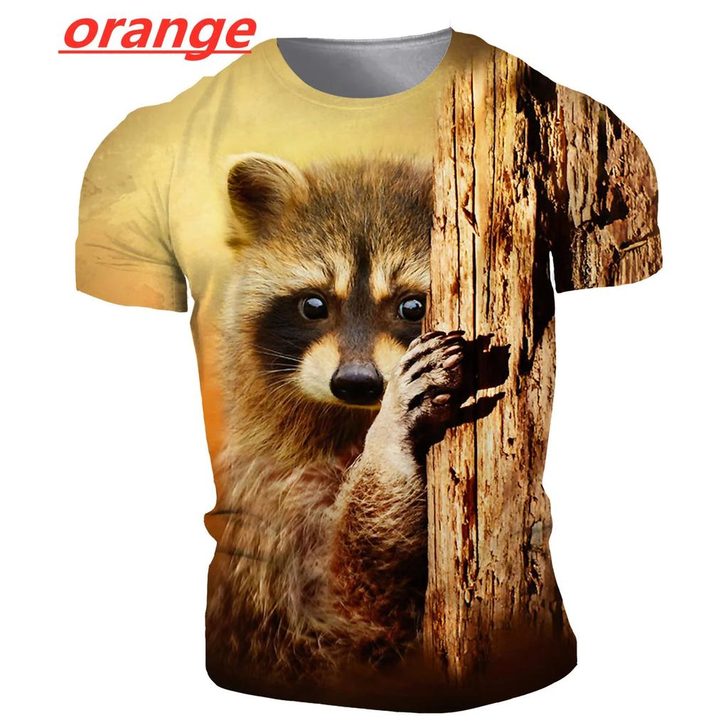 Funny Fitness Raccoon Pattern T-shirt 3D Print Men/Women Fashion Harajuku T-shirt Summer Short Sleeve Oversized Tops