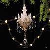 Acrylic Christmas Tree Pendant With Gold Crystal Effect For Holiday Decor