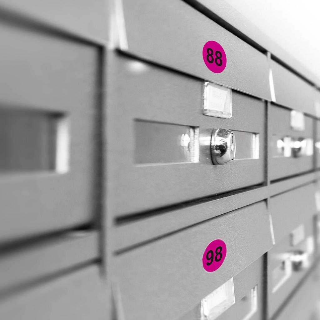 50 Sheets Number Stickers Round 1-100 25mm Consecutive Numbers Self-Adhesive Numbers Stickers for School Office Locker