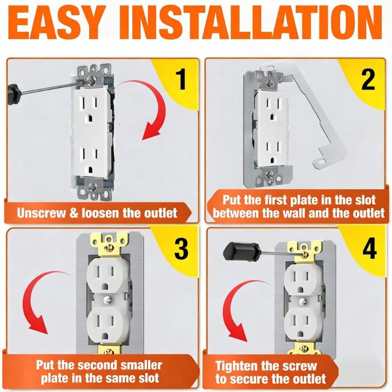 Pack Of 10 Metal Double Layer Wall Plate Spacers For Secure Outlet And Device Installation
