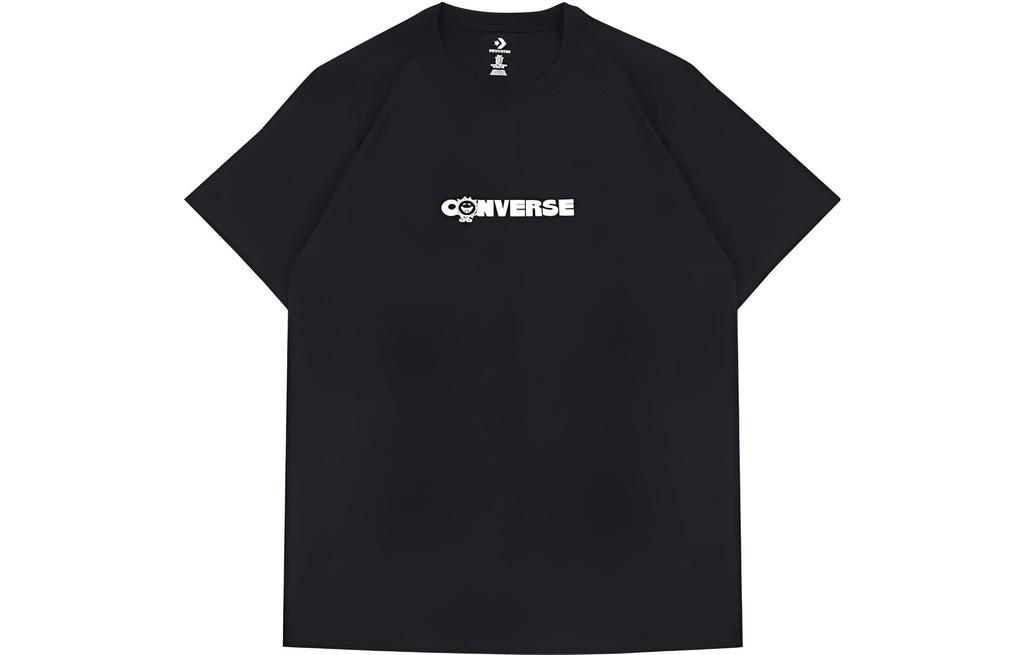 Converse T Shirts Unisex Black Crew Neck Moderate Straight Fit 10025277-A01