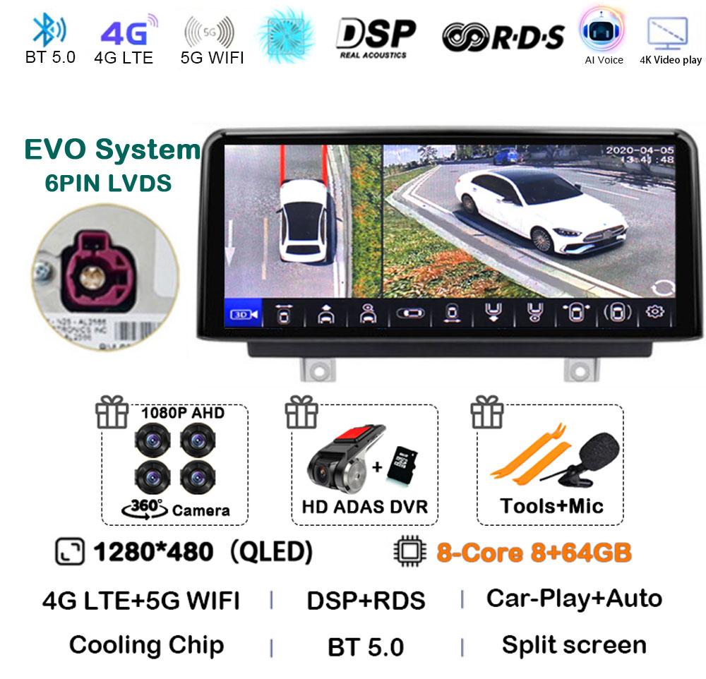 Android 14 Wireless Carplay Auto 10.25'' For BMW 1/2/3/4 Series F20/F21/F22/F30/F31/F32/F33/F34/F36 Car Radio Multimedia Stereo