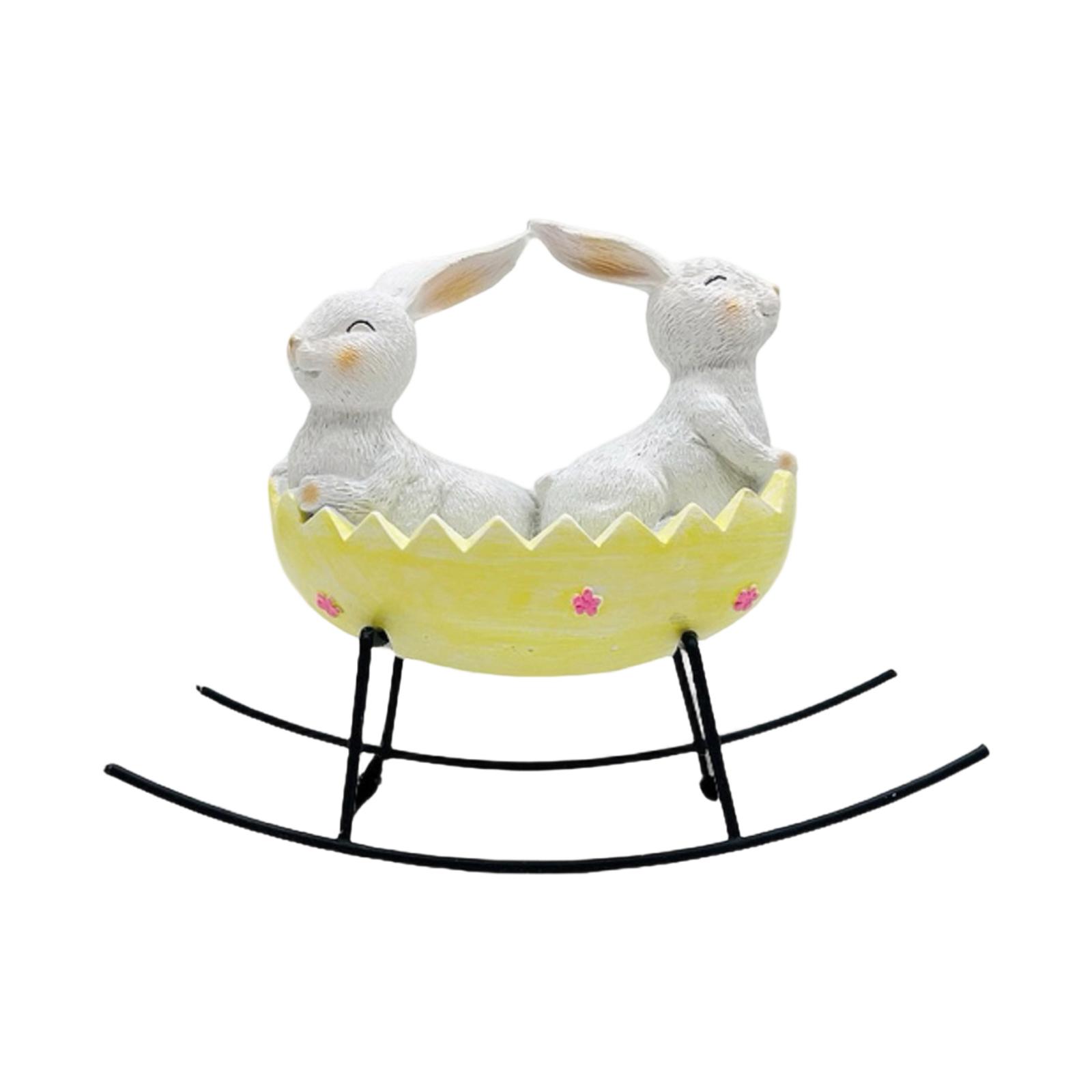 

Easter Cradle Rabbits Ornament Resin Home Decoration Ornament One Size жовтий
