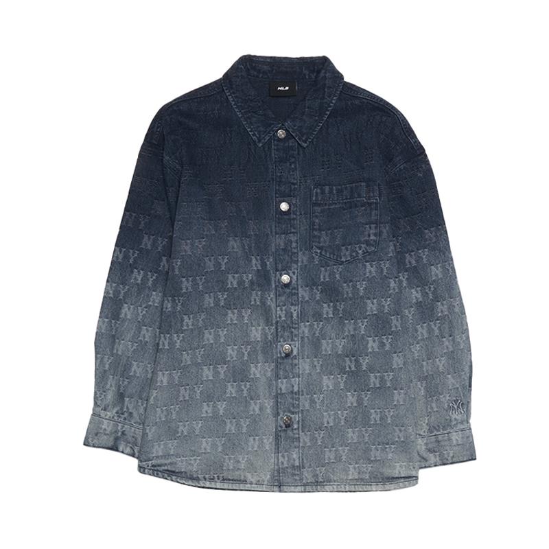 New MLB New York Yankees Denim Jacket Unisex Dark Marine Blue 3ADRM0751-50NYD