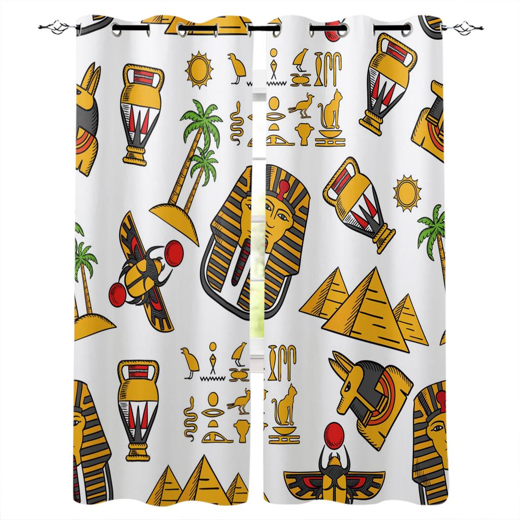 Curtain Ancient Egyptian God Of Wisdom Bedroom Kitchen Curtains Living Room Decoration Items Window Curtains for Living Room