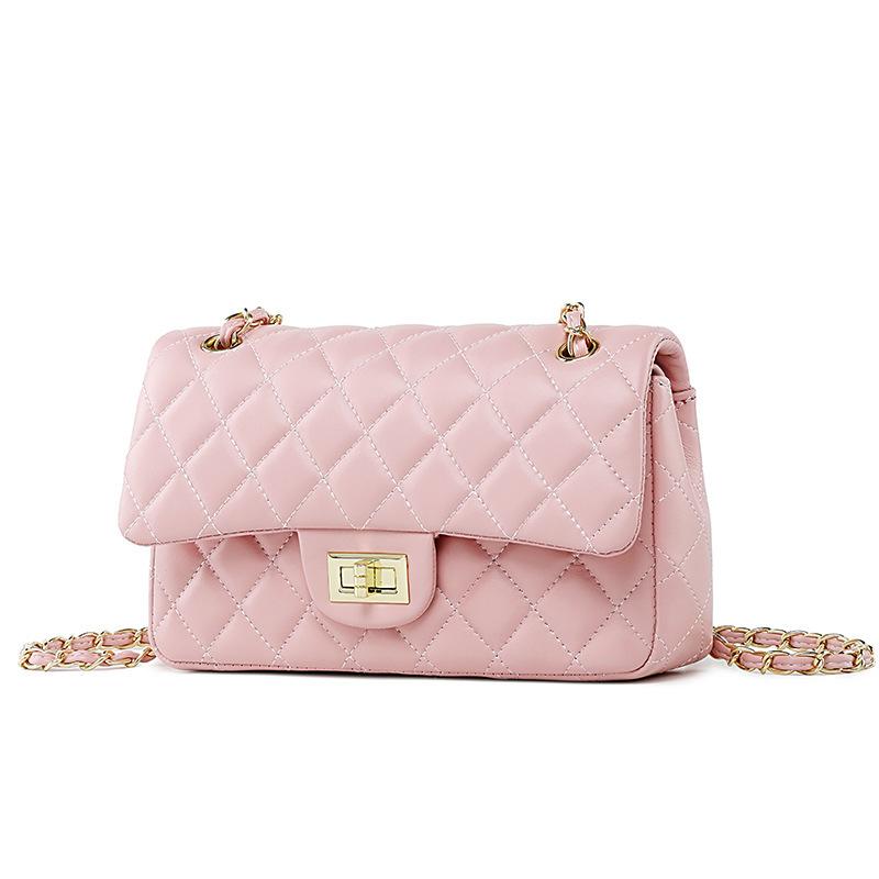 Bag Women's Summer New Single Shoulder Oblique Span Chain Bag Rhombus Small Square Bag Solid Color