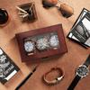 ProCase Men's Wooden Watch Box, 3-Slot Watch Display Case with Glass Lid