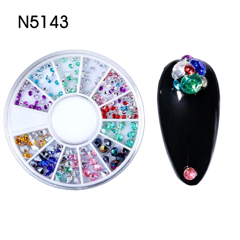 

9 стилей, блестящие золотые, серебряные красочные хрустальные шпильки для ногтей со стразами, 3D украшения для дизайна ногтей, смешанные аксессуары в колесе