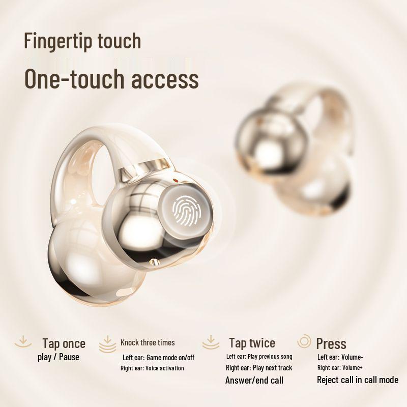 J07 Wireless Conductive Ear Clip Sports Earphones with Noise Cancelling