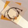 Retro Retro Woven Peach Blossom Bell Beaded Bracelet, Ancient Style Light Luxury Simple High-End Niche Jewelry
