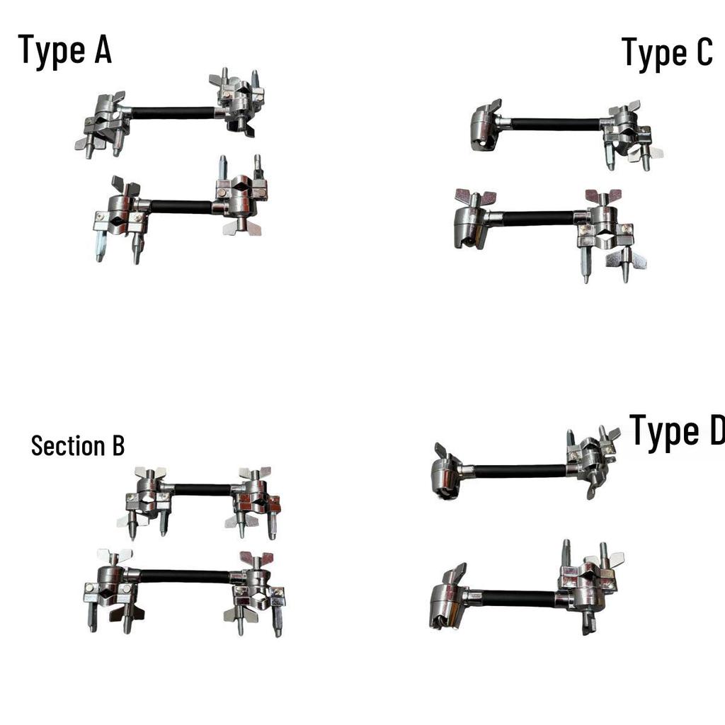 Multi-functional Drum Rack Extension with Double Head Tom-tom and Universal Clamp for Percussion Instruments