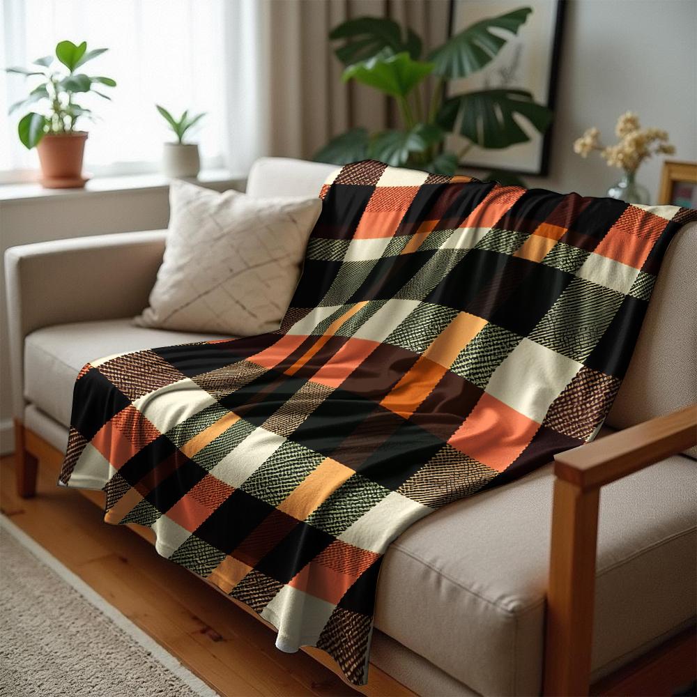 Orange Blue Sakura Cartoon Anime Print Flannel Blanket Soft Warm Throw for Kids Bedroom Sofa Christmas Office Car