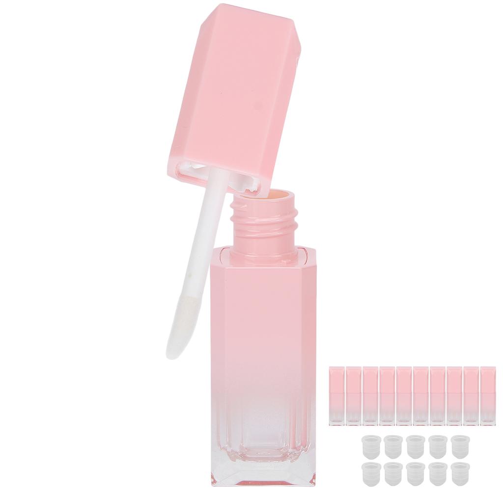 10 Pcs 6ml Empty Lip Gloss Tubes Refillable Lipstick Containers for DIY Lip Gloss Lip Samples Pink Gradient