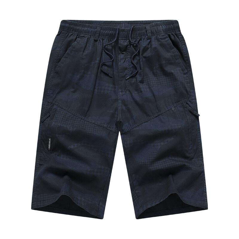 Classic Cargo Shorts Men Zipper Pocket Casual Knee Shorts Loose Straight Cotton Work Shorts Man Clothes