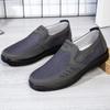 Herrenschuhe Slipper Canvas Schuhe Runde Zehenpartie Rutschfest Freizeitschuhe Männlicher Laufschuh Leichte Slipper Outdoor Weiche Sohle Flats