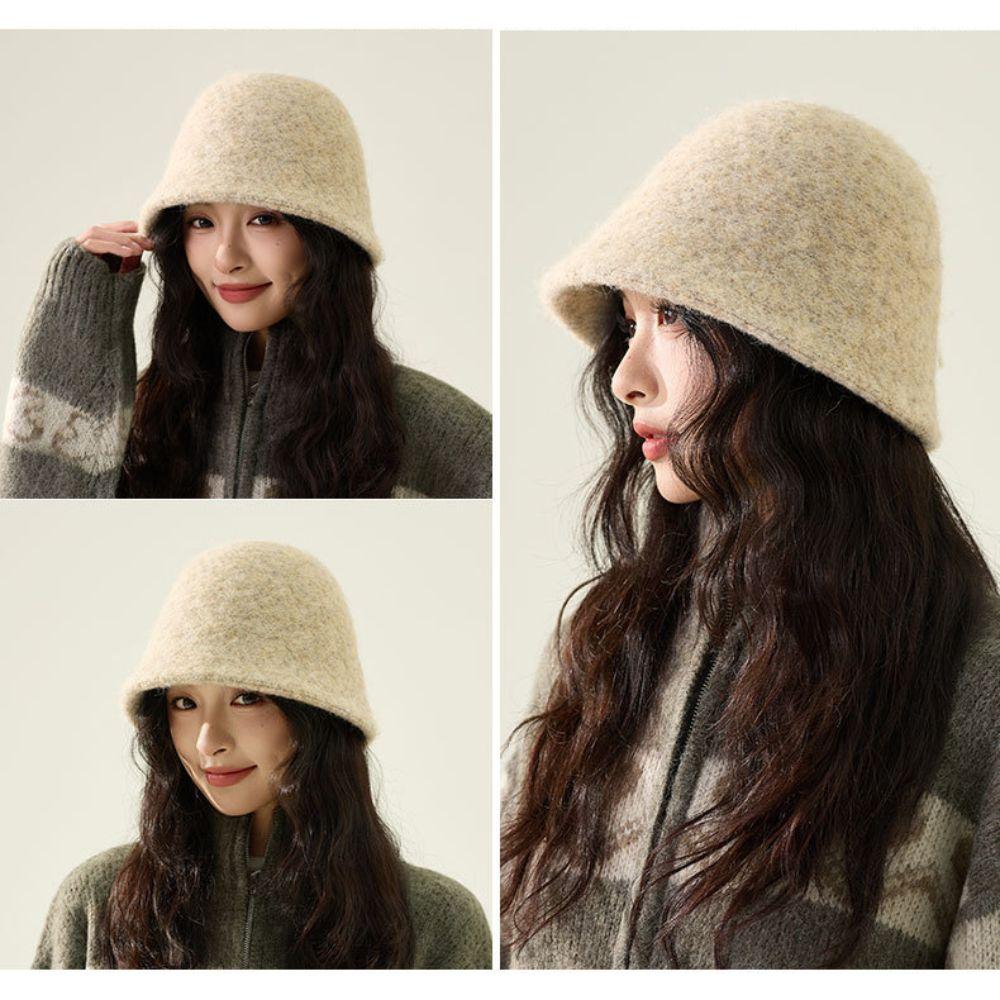 Warm Bucket Hat Vintage Panama Hat Versatile Felt Hat  for Women