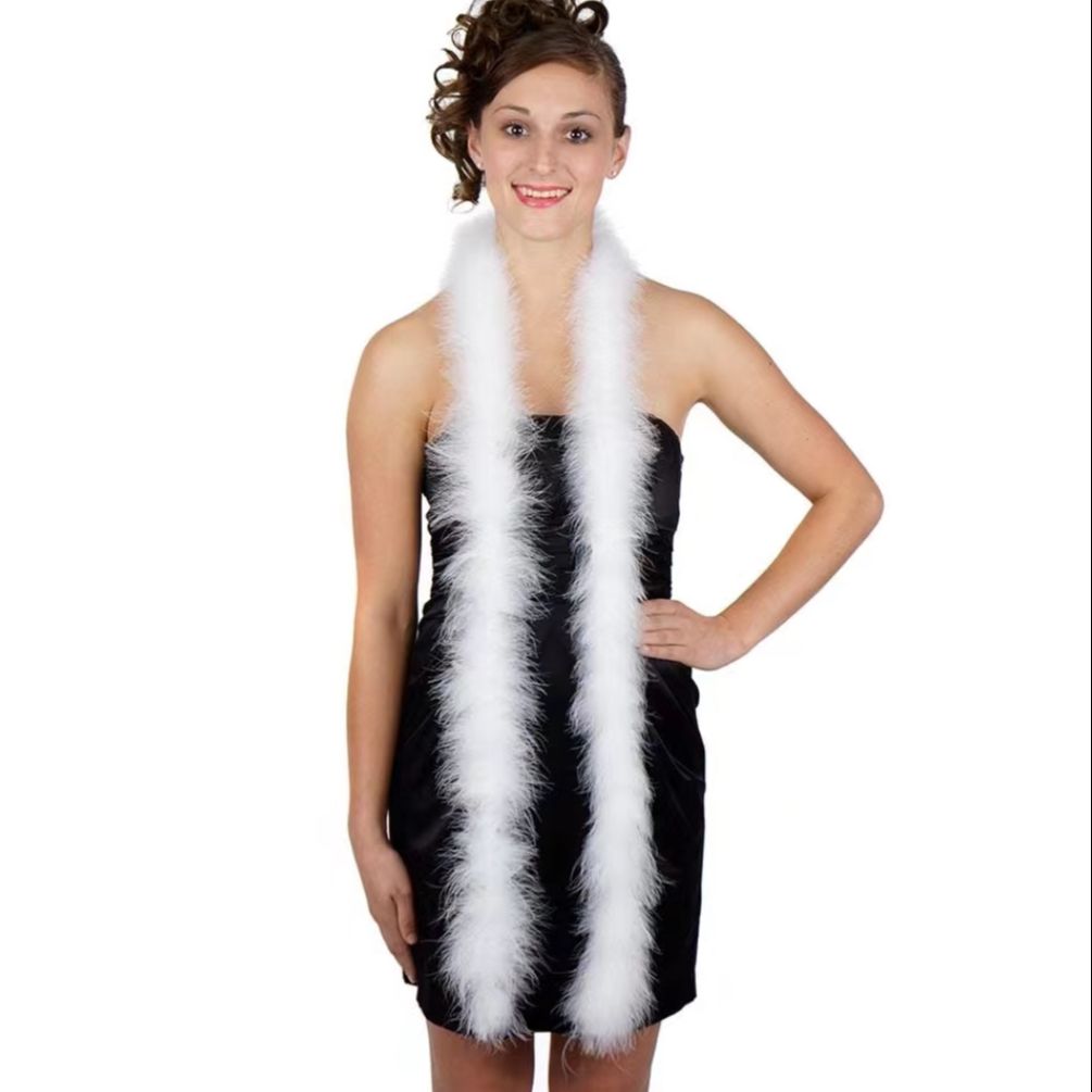 DIY 18g Colorful Marabou Boa White Turkey Feather Boas Shawl for Wedding Cosplay Clothing Accessory Decoration Boa Plume 2Yards Long