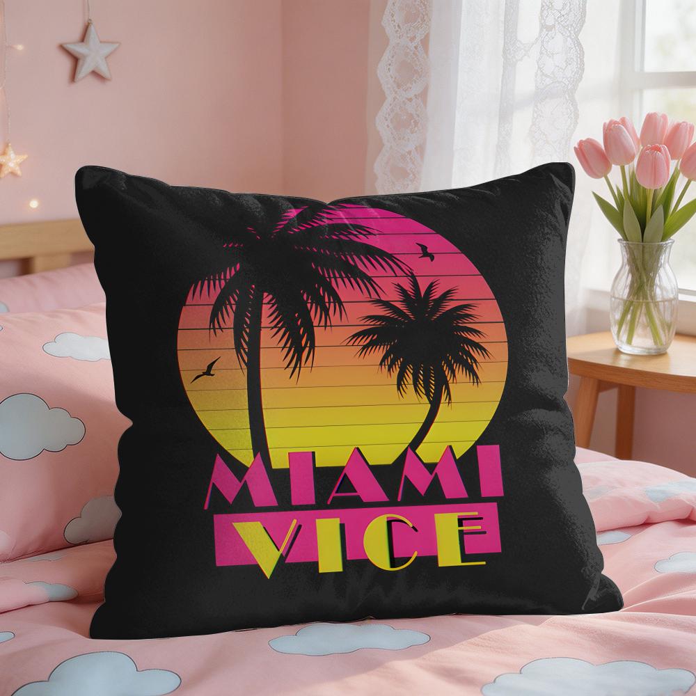 MMiami Vice Movie Cool Cushion Cover Square Short Plush Pillow Case Living Room Sofa Home Decor Funda X